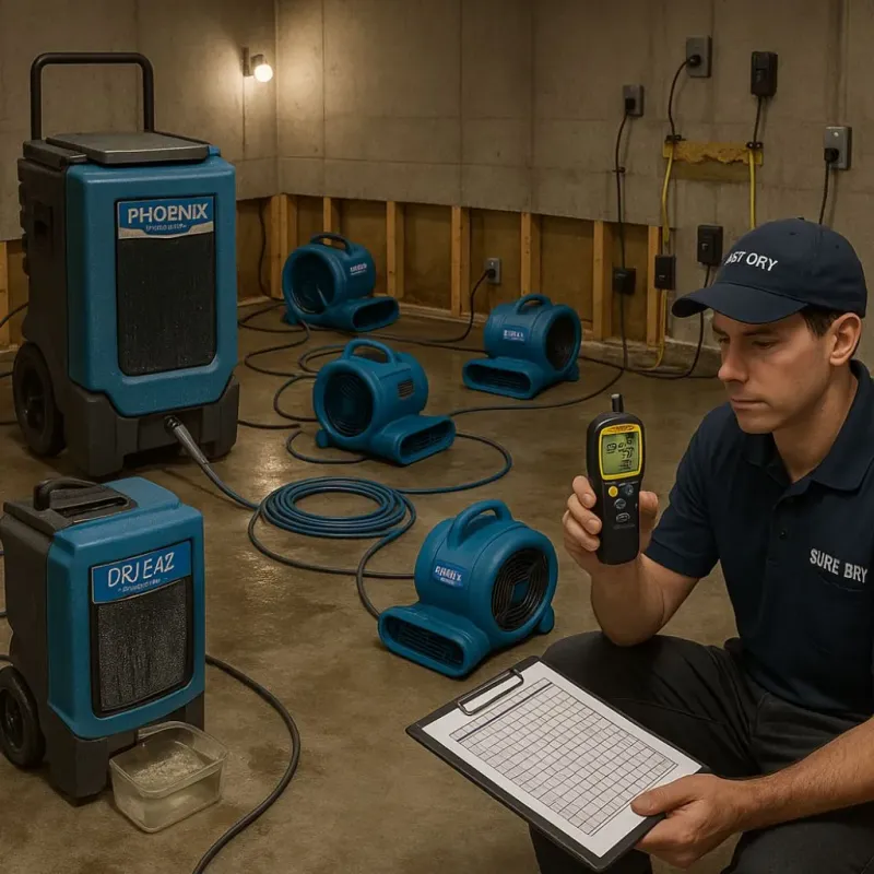 Structural Drying and Dehumidification process in Five Forks, SC